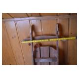 Rustic Wood Sled Home Decor Accent With Hanging Mittens 33x16 Inches