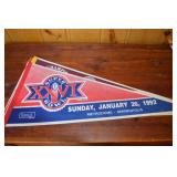 Super Bowl XXVI Pennants - Washington Redskins & Buffalo Bills, 1992