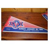 Super Bowl XXVI Pennants - Washington Redskins & Buffalo Bills, 1992