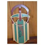 Festive Flyer Miniature Sled Decor Piece, 17 Inches Tall