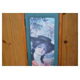 Tall accent cabinet with equestrian motif, 47 in high