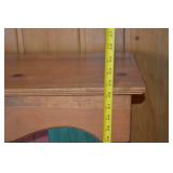 Whimsical Painted Wood Wall Shelf with Curtain Design, 33x47x12 in