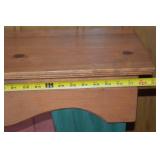 Whimsical Painted Wood Wall Shelf with Curtain Design, 33x47x12 in