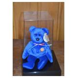 Ty Beanie Babies Princess Diana Bear in Display Case