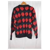Kerstin Adolphson Strawberry Pattern Cardigan Sweater Size M