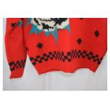 Imari by Dray Red Wool Rose Print Sweater Large