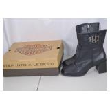 Harley-Davidson Insignia Black Leather Boots Size 9M