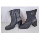 Harley-Davidson Insignia Black Leather Boots Size 9M