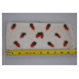 L. S. Ayres Beaded Clutch Purse with Strawberry Motif, Made in Belgium