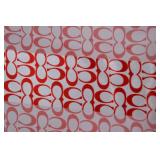 Red and White Patterned Silk Scarf, 38 x 38 in