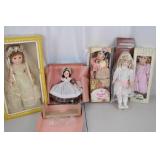 Lot of 5 Collectible Dolls - Effanbee, Madame Alexander, Porcelain (Boxed)