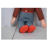 Vintage Howdy Doody Eegee Doll NBC Freckle Face Red Hair Plaid Outfit