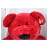Ty Beanie Buddy Large Red Teddy Bear with Heart and Tag