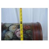 Vintage Hand-Painted Floral Dome Top Wooden Chest