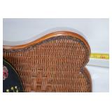 Wicker Armchair with Embroidered Floral Cushions