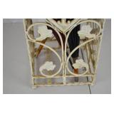 Vintage Wrought Iron Umbrella Stand with Three Umbrellas