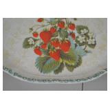 Strawberry Motif Ceramic Serving Tray with Handles