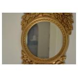 Ornate Gold Wall Mirror and Shelf Set