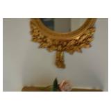 Ornate Gold Wall Mirror and Shelf Set