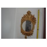 Ornate Gold Wall Mirror and Shelf Set
