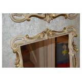 Pair of Ornate Gold and Cream Wall Mirrors, 23in x 18in Each