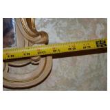 Pair of Ornate Gold and Cream Wall Mirrors, 23in x 18in Each