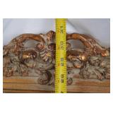 Vintage Ornate Gold Gilt Wall Mirror with Floral Frame, Approx. 32x39 in