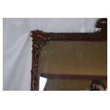 Antique Ornate Carved Wood Wall Mirror