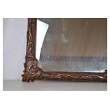 Antique Ornate Carved Wood Wall Mirror