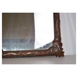 Antique Ornate Carved Wood Wall Mirror
