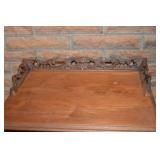 Vintage Ornate Carved Wood Side Table with Claw Feet