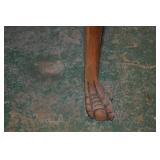 Vintage Ornate Carved Wood Side Table with Claw Feet