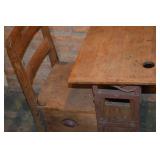 Vintage School Desk With Drawer