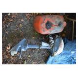 Evenrude Boat Motor With Gas Can.