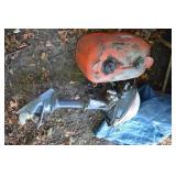 Evenrude Boat Motor With Gas Can.