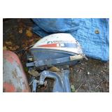 Evenrude Boat Motor With Gas Can.
