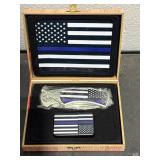 Blue Line Knife & Lighter Set