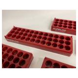 Lot of 6 - Supelco 2-3201 Red Polypropylene Space-Saver 17mm Vial Storage Racks - Great for Small Parts Sorting