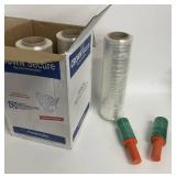 Large Box of 3 New Rolls of Crown Secure Shrink Wrap Model 109539 & 2 Small Handheld Shrinkwrap Dispensers & Wrap