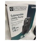 Utilitech Submersible Thermoplastic Utility Pump - 25 GPM - 1/6 HP - Model 0955646