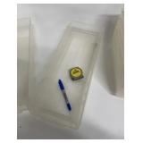 Lot of 24 Quantum Systems Plastic Storage Bins / Semi-Transparent Organizers