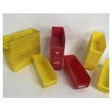 Lot of 25 Multi-Colored Plastic Shelf Parts Bins / Organizers - Size 12" x 4" x 4"