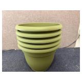 5 Green Planter Pots