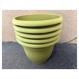 5 Green Planter Pots