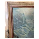 Vintage Landscape Oil On Canvas w/ Woman Signed Inez Pottsmith