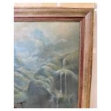 Vintage Landscape Oil On Canvas w/ Woman Signed Inez Pottsmith