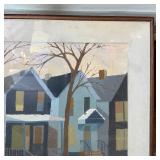 Mid Century Oil on Canvas Chicago City Scape Signed NORBERT SMITH
