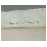 Mid Century Oil on Canvas Chicago City Scape Signed NORBERT SMITH
