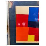 Vintage Signed & Numbered Delmos Hickmott Geometric Print dated 1972
