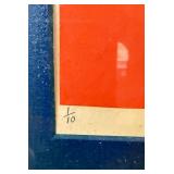Vintage Signed & Numbered Delmos Hickmott Geometric Print dated 1972